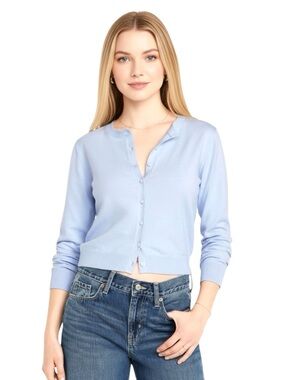 Old Navy Crop Cardigan Sweater Ice Blue